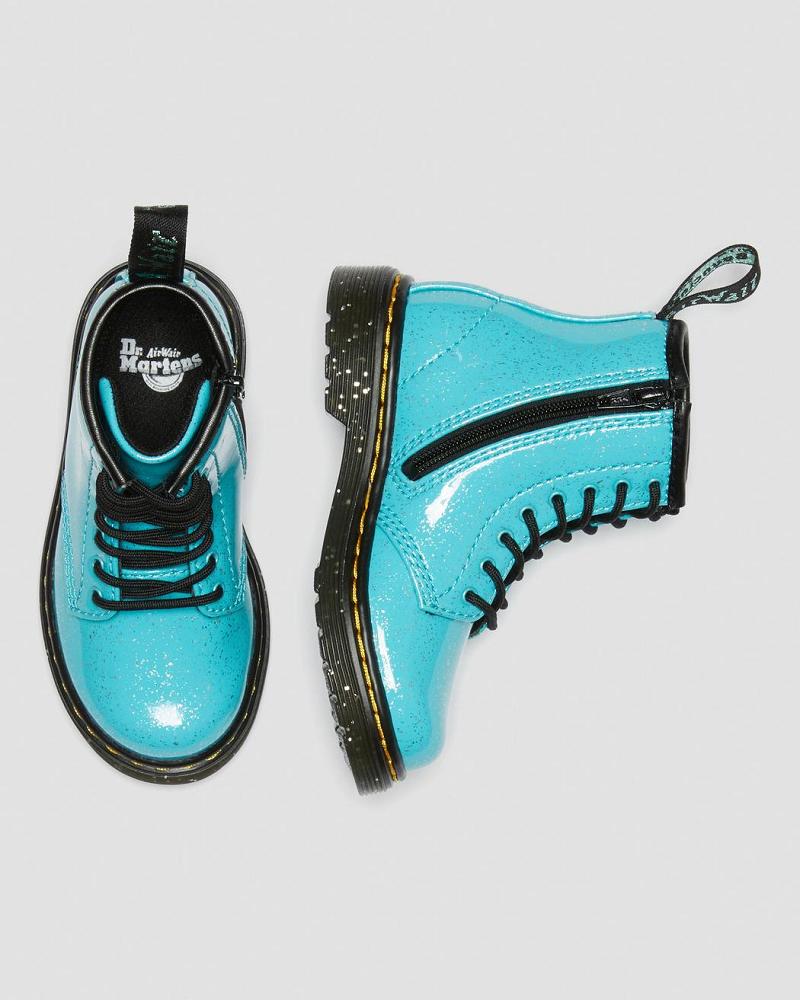 Turquoise Kids' Dr Martens Toddler 1460 Glitter Lace Up Boots | CA 693CTV